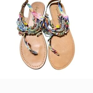 Colorful Sandals with Braided Straps